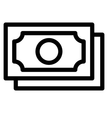 Kağıt para vektör simgesi