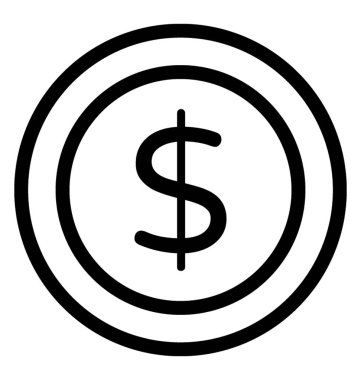 Dolar sikke vektör simgesi