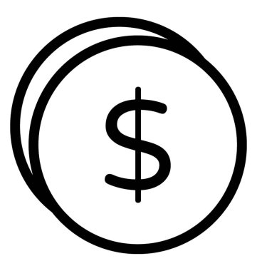 Dolar sikke vektör simgesi
