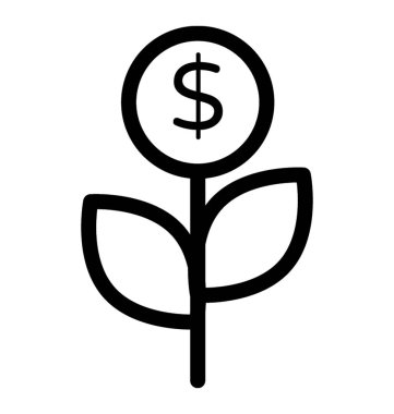 Para bitkisi vektör simgesi