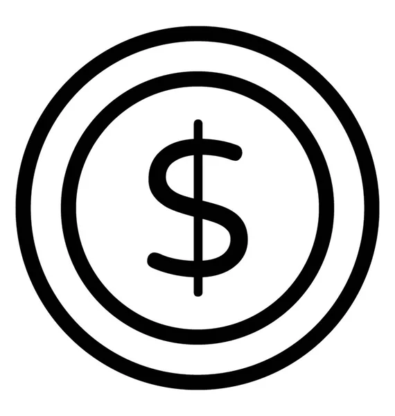 Dollar Coin Vector Icon — Stock Vector