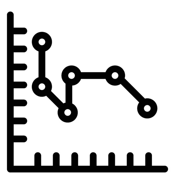 Línea gráfico vector icono — Vector de stock
