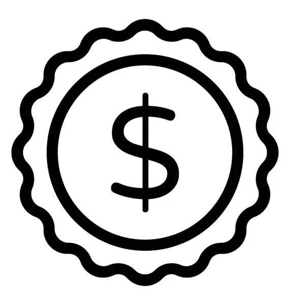 Dollaro moneta vettoriale icona — Vettoriale Stock