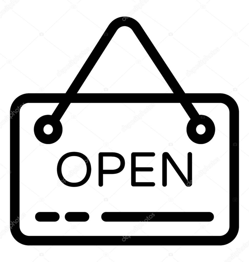 Open Sign Vector Icon