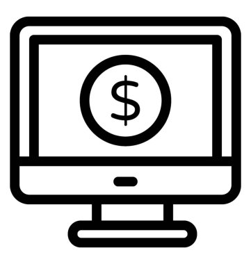 Online iş vektör simgesi