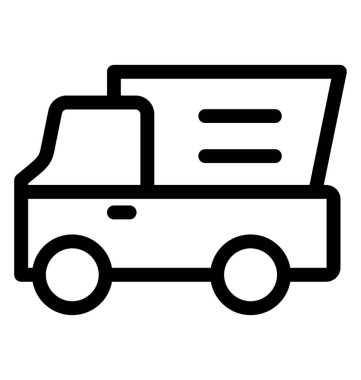 dağıtım van çizgisi vektör simgesi