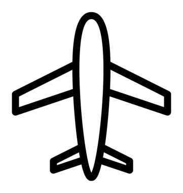 uçağın çizgi vektör simgesi