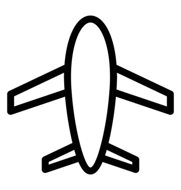 uçağın çizgi vektör simgesi