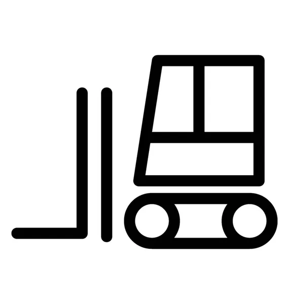 Forklift Truck Line Vector Icon — Stock Vector