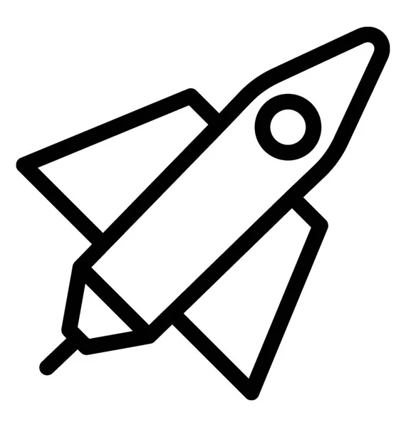 Rocket Line Vector Icon — Stock Vector