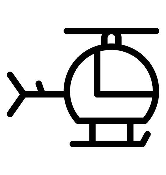 Helicopter Line Vector Icon — Stock Vector