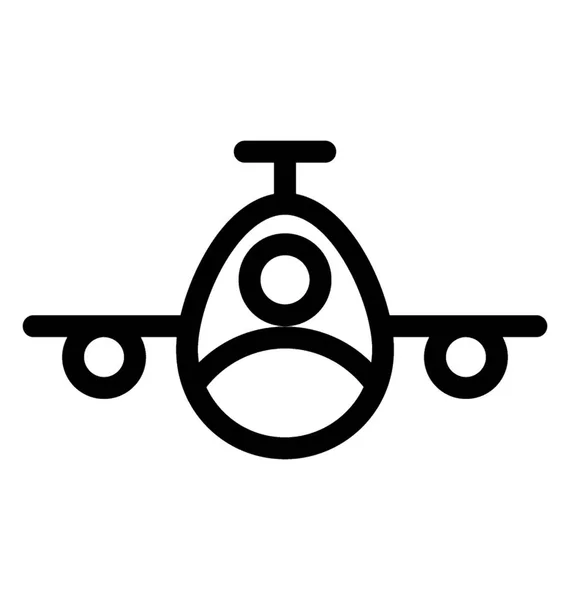 Ícone de vetor de linha de avião — Vetor de Stock