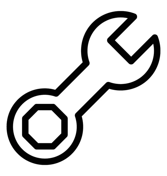 Wrench Line Vector Icon — Stock Vector