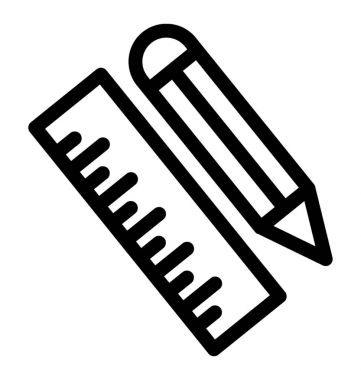 Taslak aracı çizgi vektör simgesi