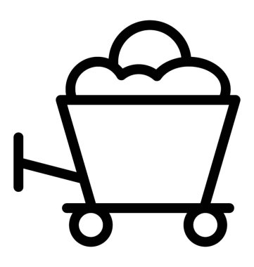 Minecart satırı vektör simgesi