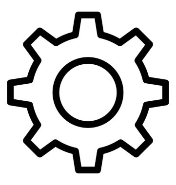 dişli çizgi vektör simgesi