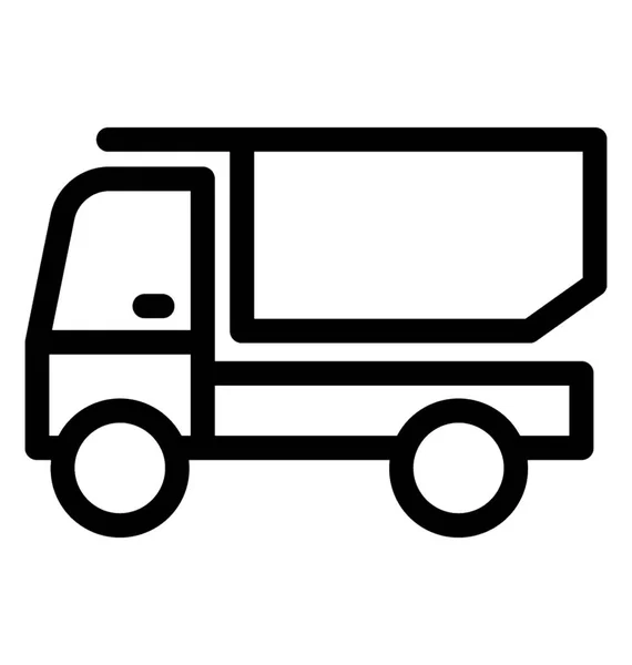 Vector Icon Dump Truck Line — стоковый вектор