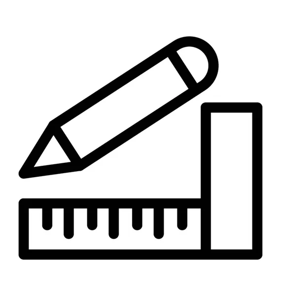 Draft Tool Line Vector Icon — Stock Vector