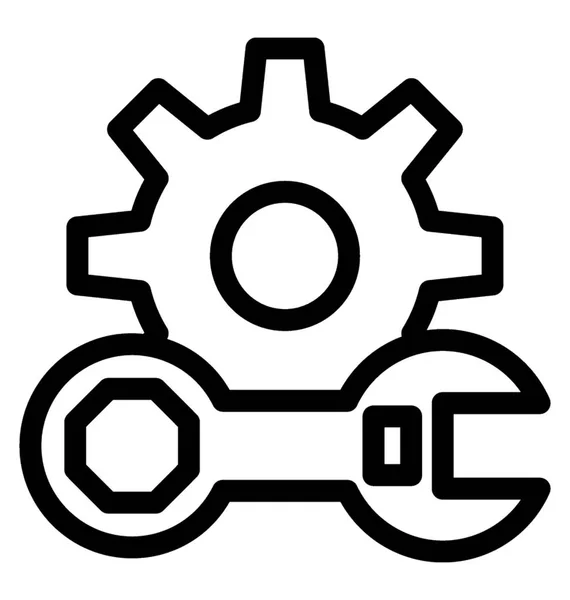 Cogwheel Line Vector Icono — Vector de stock