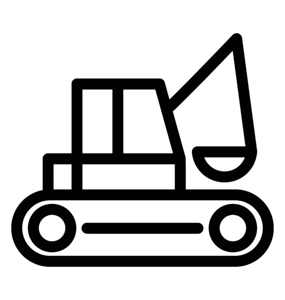 Bulldozer Line Vector Icon — Stock Vector