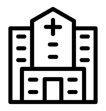 Hastane çizgisi vektör simgesi