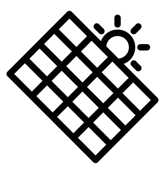 Icône vectorielle de ligne de panneau solaire — Image vectorielle