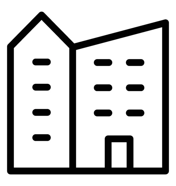 Building Line Vector Icon — Stock Vector
