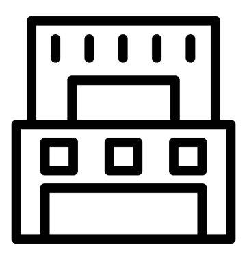 Çiftlik evi çizgi vektör simgesi