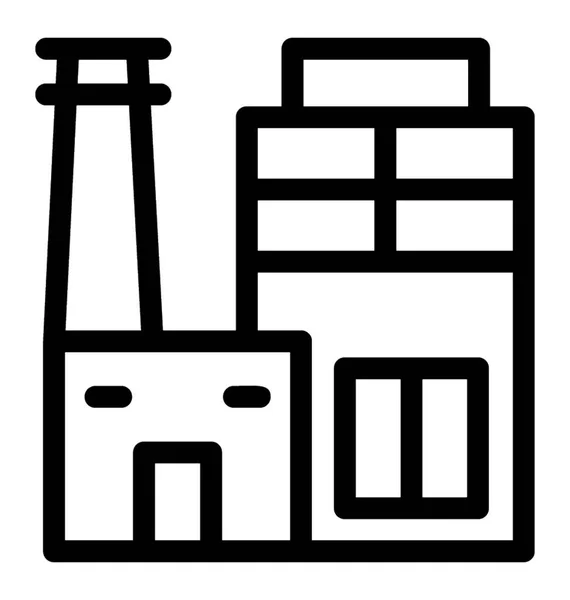 Factory Line Vektor Symbol — Stockvektor