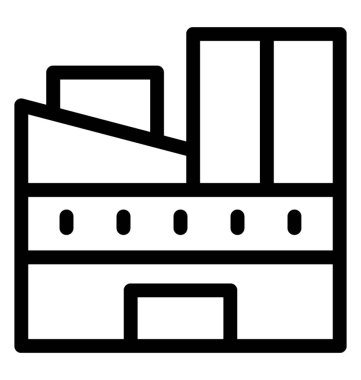 fabrika çizgisi vektör simgesi