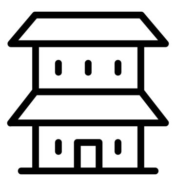 Bungalov satırı vektör simgesi