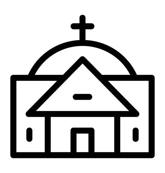 Church Line Vector Icon — Stock Vector