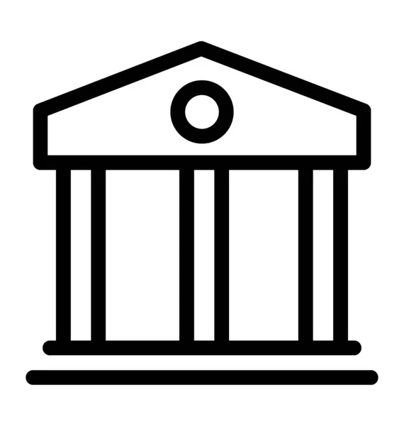 Bank Line Vector Icon — Stock Vector