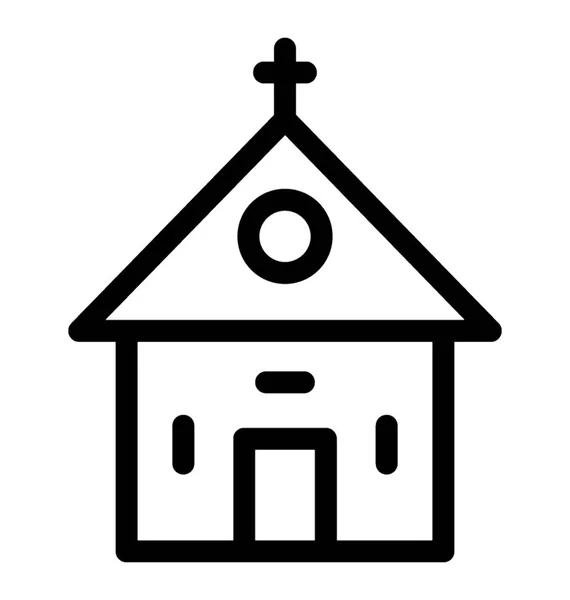 Kirche Linienvektorsymbol — Stockvektor