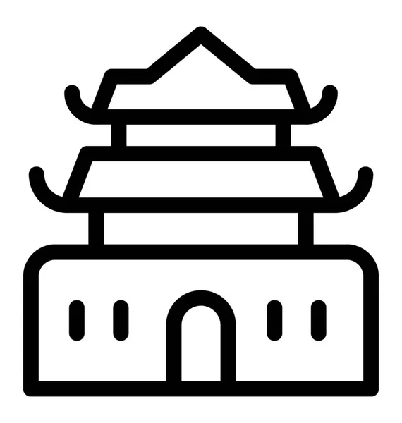 Icono del vector de línea de China — Vector de stock