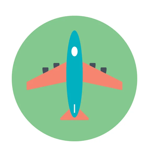 Avião colorido Vector Icon —  Vetores de Stock