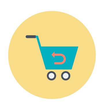 Alışveriş arabası renkli vektör simgesi