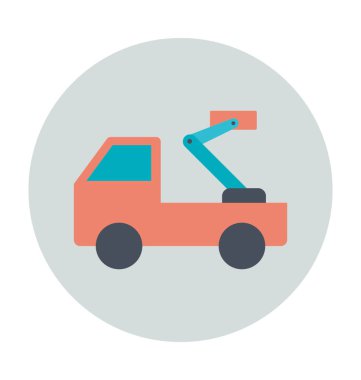 Çekici kamyonu renkli vektör simgesi