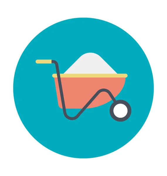 Wheelbarrow Vector Icon — Stock Vector