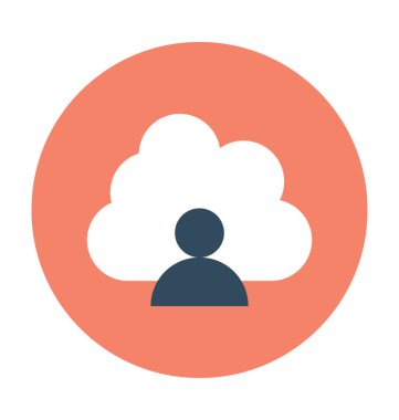 Bulut kullanıcı vektör simgesi