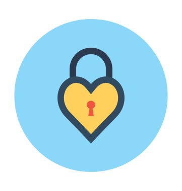 kalp kilidi vektör simgesi