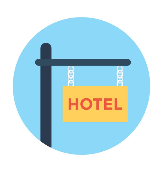 Hotel Signboard Vector Ilustración — Vector de stock