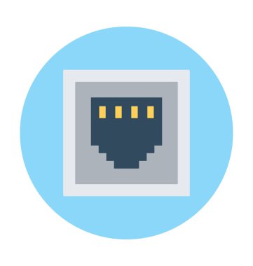 LAN soket vektör simgesi