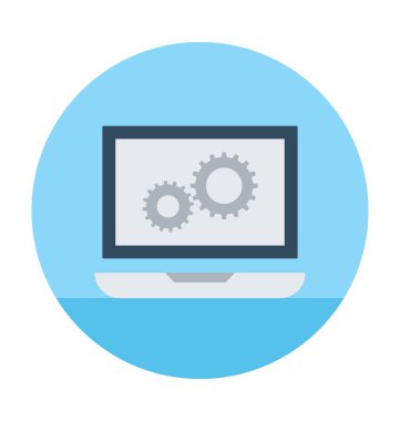 Dizüstü bilgisayar ayarları vektör simgesi