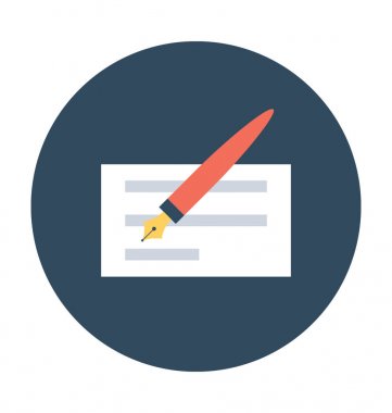 Çek imzalama vektör simgesi