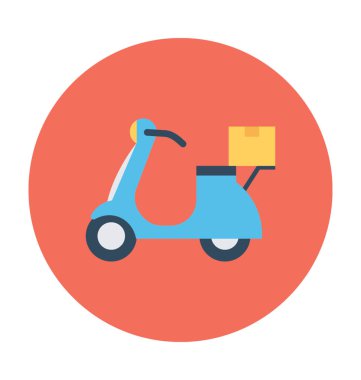 Scooter kurye vektör simgesi
