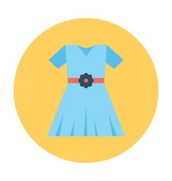 Woman Dress Vector Icon — Stock Vector