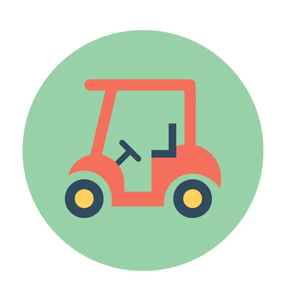 Golf Cart Vector Icon — Stock Vector