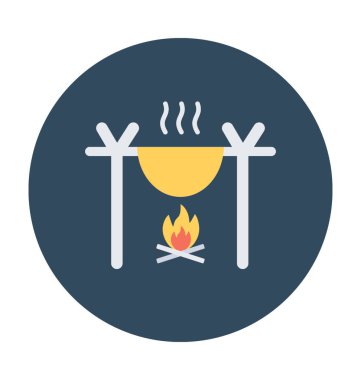 Barbekü ızgara vektör simgesi