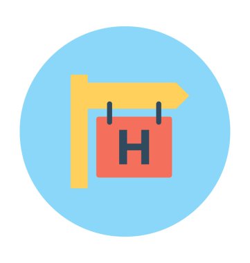 Hotel tabela vektör simgesi